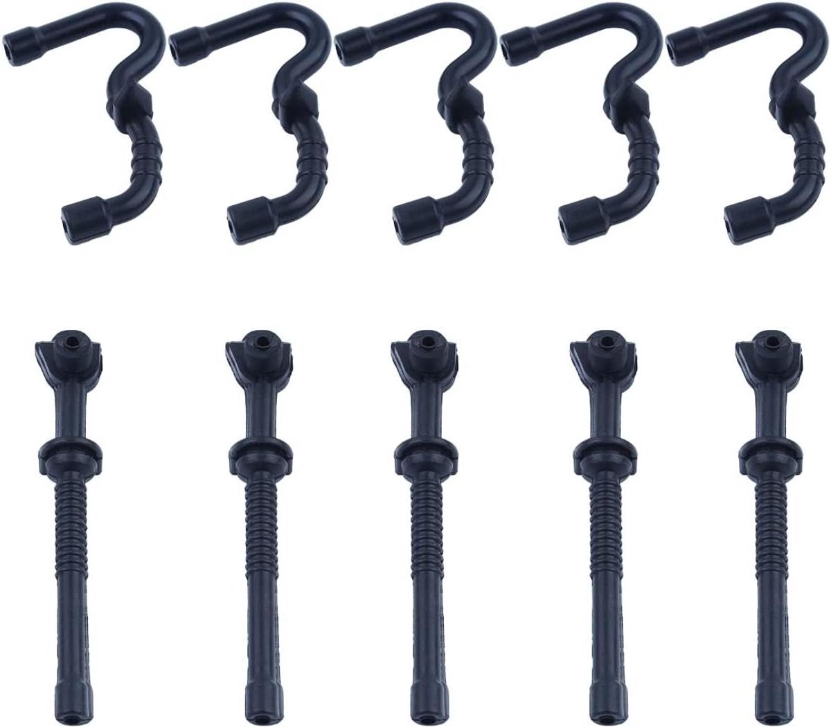 Brandstofleiding Slang Set - Olie Buis - Kettingzaag Onderhoud - Duurzaam Materiaal - 5 Stuks - Zwart