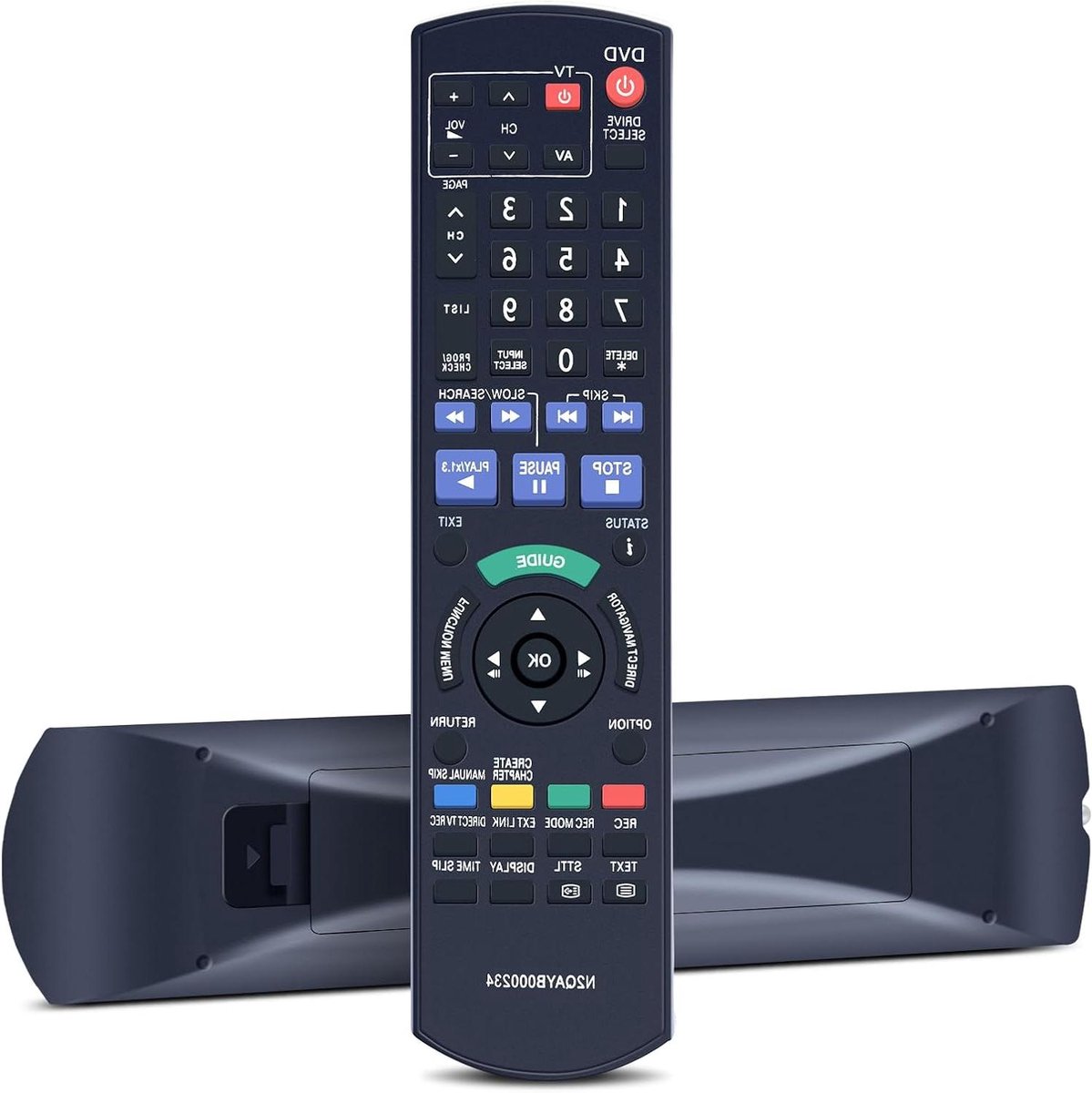 Afstandsbediening - Afstandsbediening DVD-recorder - Panasonic DVD bedienen - Geen programmering nodig - 8 meter bereik - Zwart