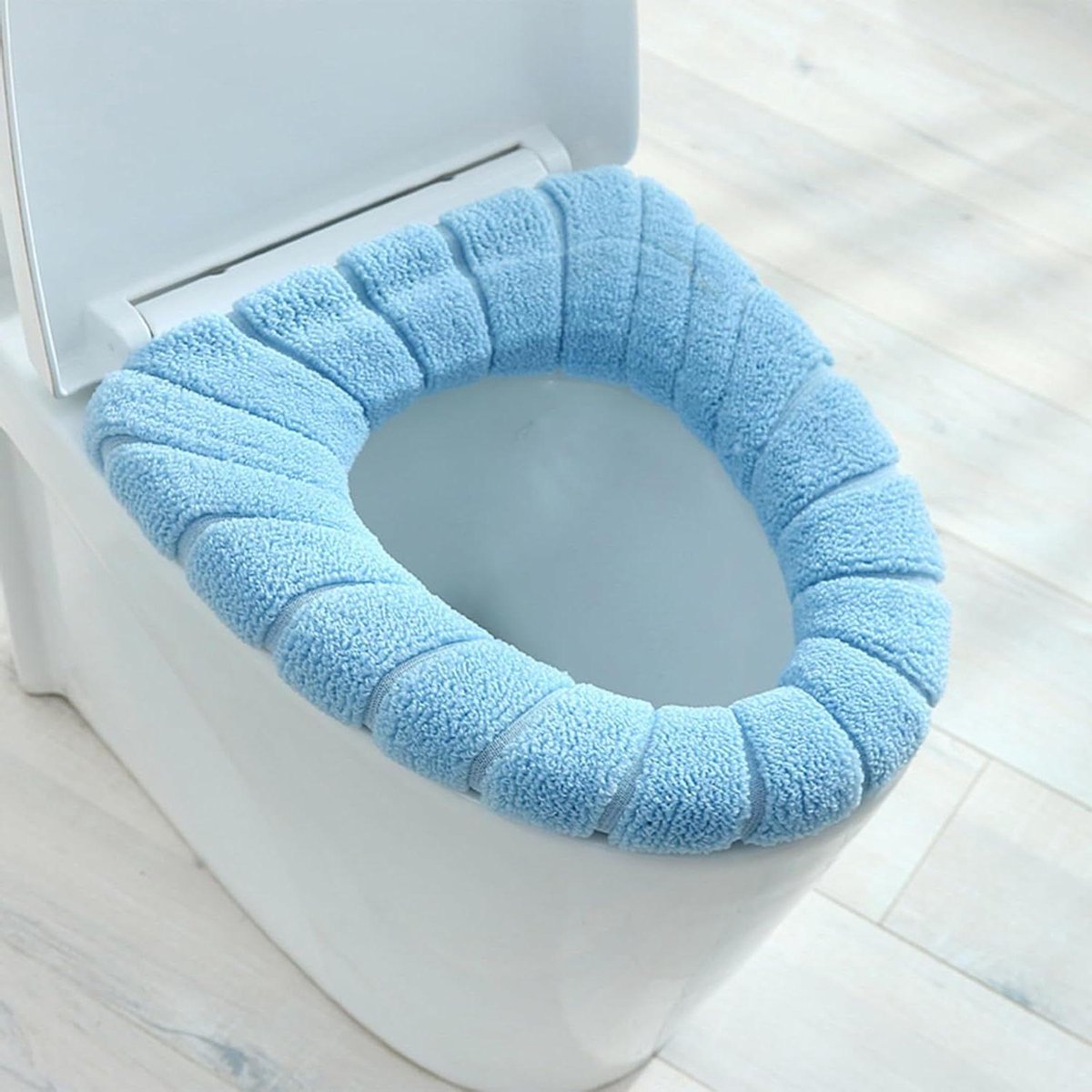 Wc-stoelwarmer - Toiletzitting hoes - Comfort in de winter - Machinewasbaar - 31 cm diameter - Blauwgroen