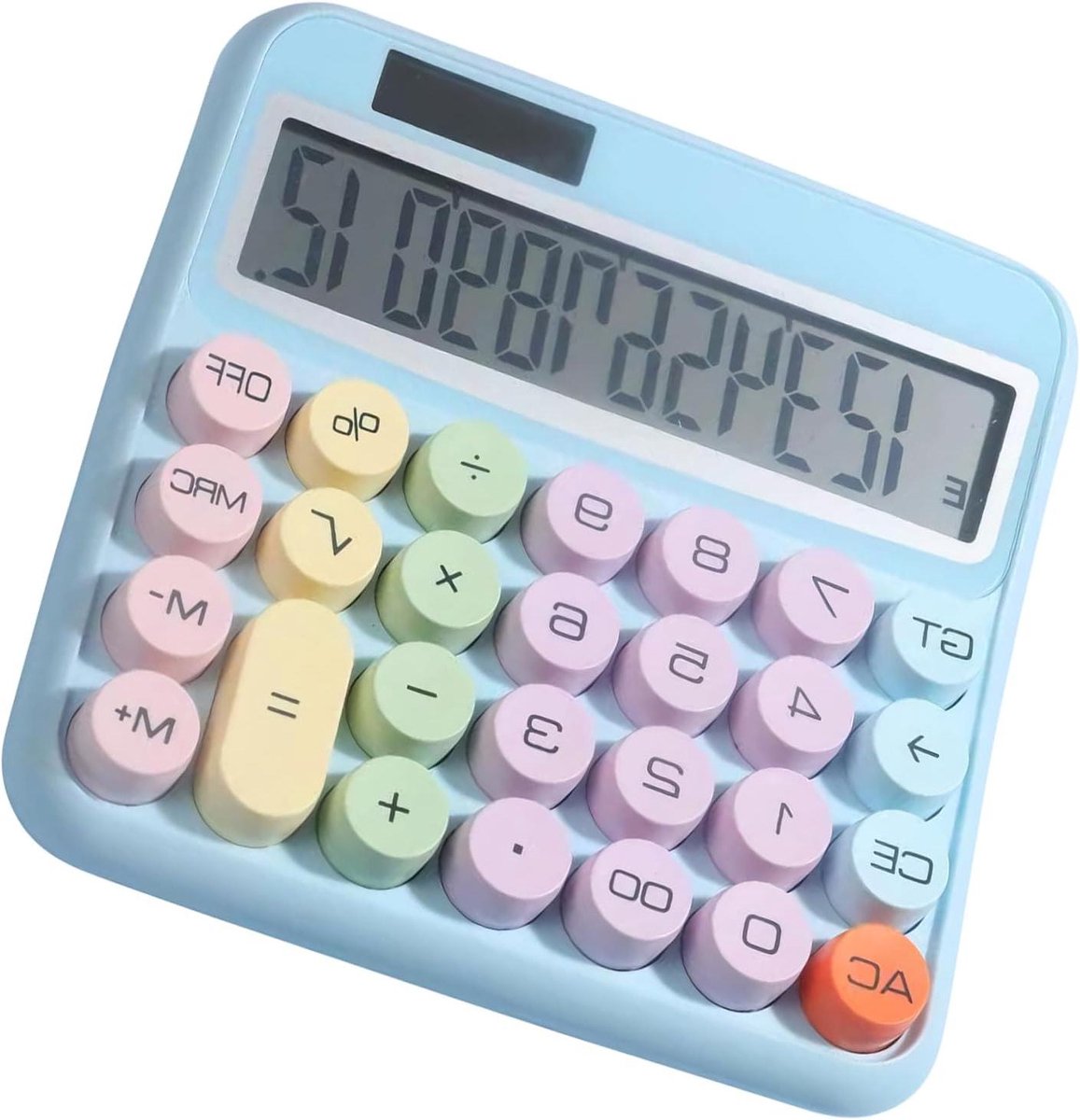 Grote Rekenmachine - Optelmachine Bureaucalculator - Financiële Berekeningen - Extra Groot Display - 12 Cijfers - Blauw