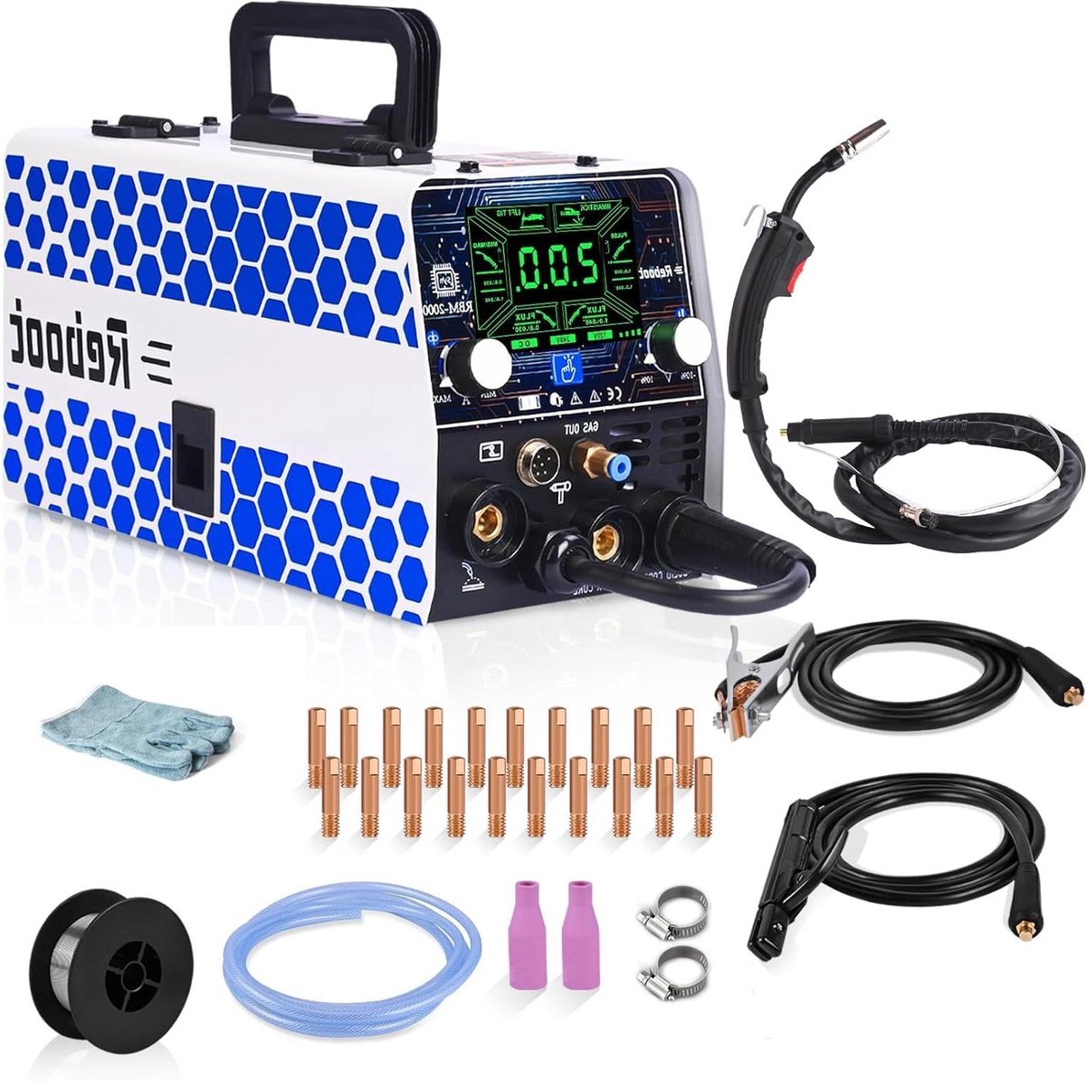 MIG Lasapparaat - Multiproces lasapparaat - Metaal Bewerken - 5-in-1 Functionaliteit - 200A - Grijs