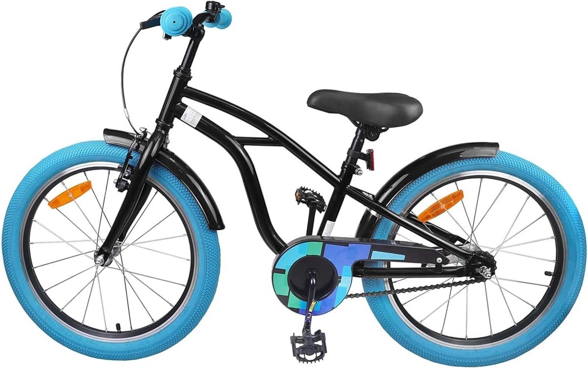 Kinderfiets sfiets sfiets Veilig Buitenspelen Dubbele Rem 18 inch Zwart