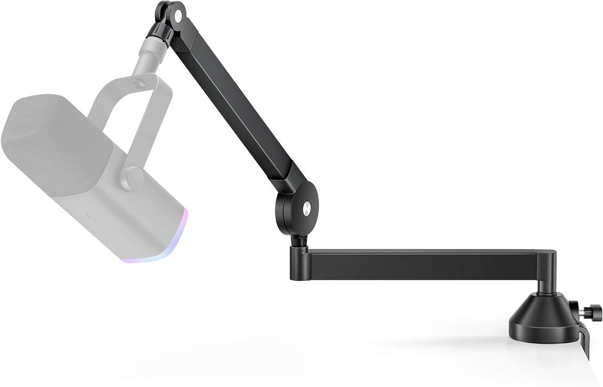 Microfoonarm - Microfoonstandaard Boomarm - Opnemen Streamen - Laag Profiel Ontwerp - 25.6 Inch Uitschuifbaar - Zwart