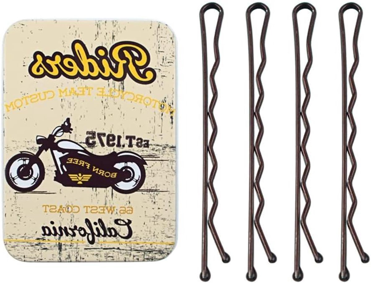 Bruine lange bobbyspelden - Haarspelden jumbo - Haarstyling - Glad gecoat - 275 inch - Bruin