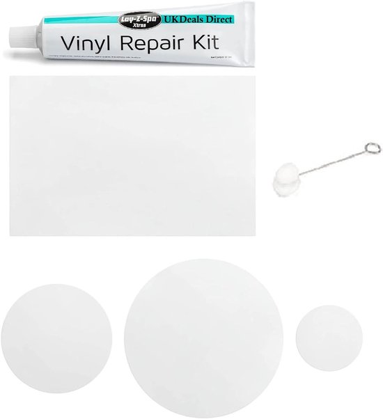 Spa Vinyl Reparatieset - Zwembad Reparatie Kit - Lekken Dichten - Onderwater Gebruik - 59ml Lijm 10 Patches - Transparant — afbeelding 2