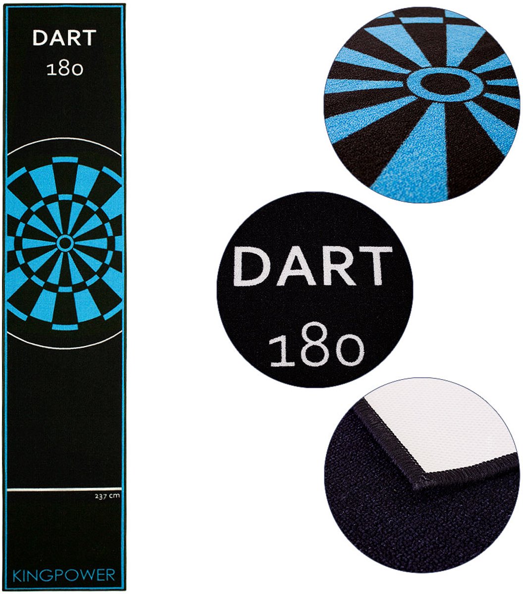 Kingpower Dart Mat Dart Tapijt Toernooimat Afvoerlijn Vloerbescherming Accessoires Darts Dartbord Dartbord 2 maten 237cm en 290cm verschillende designs