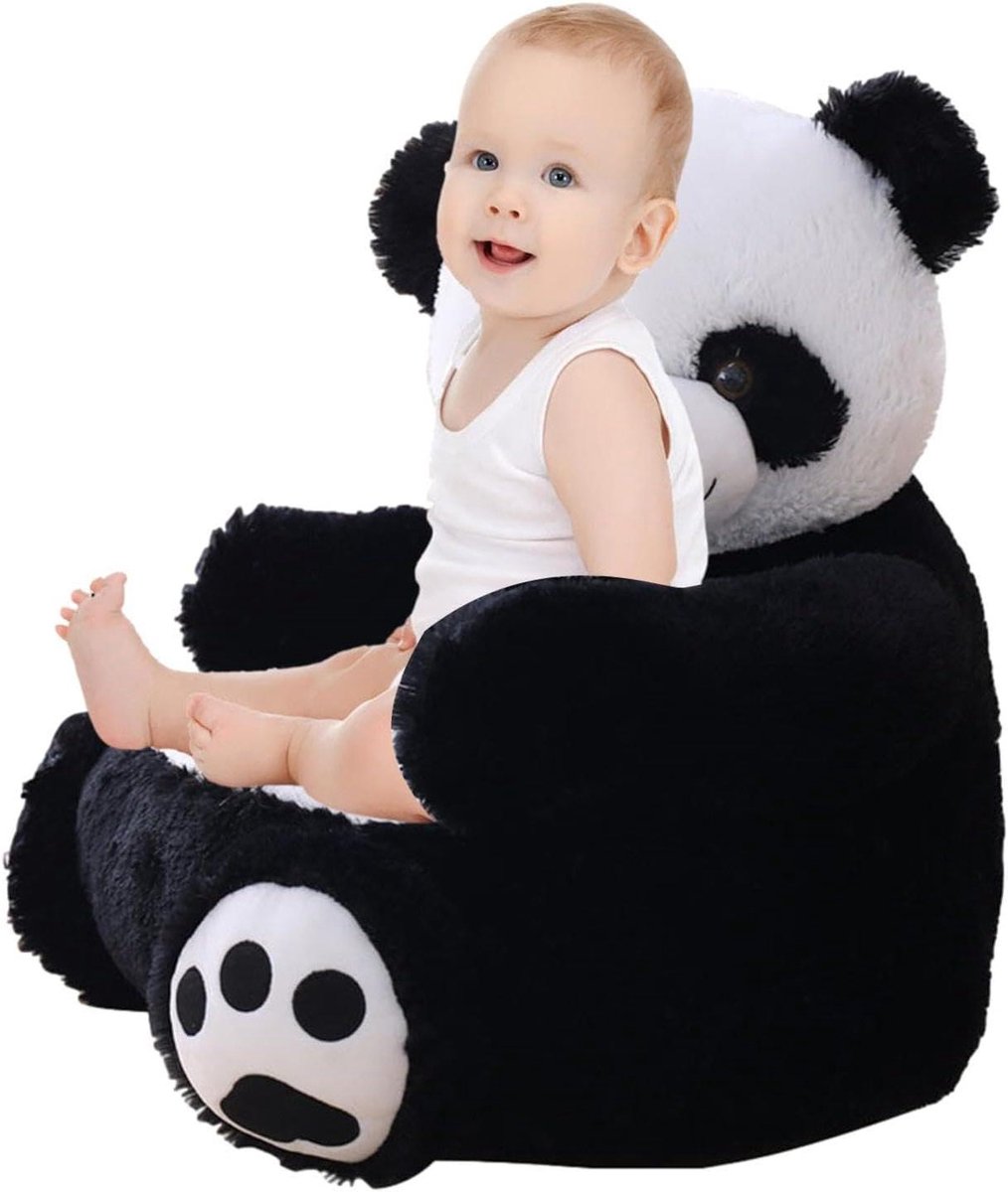 Kinder Fauteuil - Dierenstoel Zitzak - Ontspannen en Spelen - Zachte Pluche Vulling - Ongeveer 55 cm - Panda