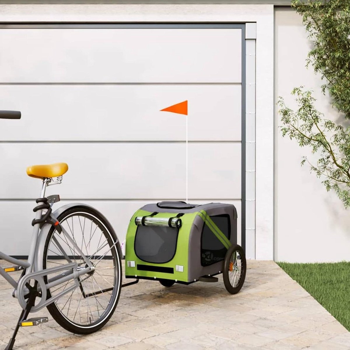 Fietskar voor honden - Huisdieraanhanger - Comfortabel reizen - Robuust ijzeren frame - 865 x 595 x 11 cm