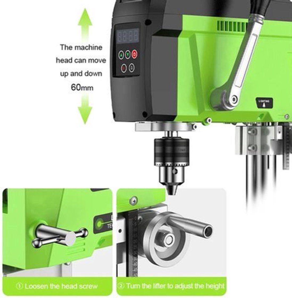 Brushless tafelboormachine 400W 1,5-13mm - Kolomboormachine - Tafelboormachine - Houtboormachine - Metaalboormachine.