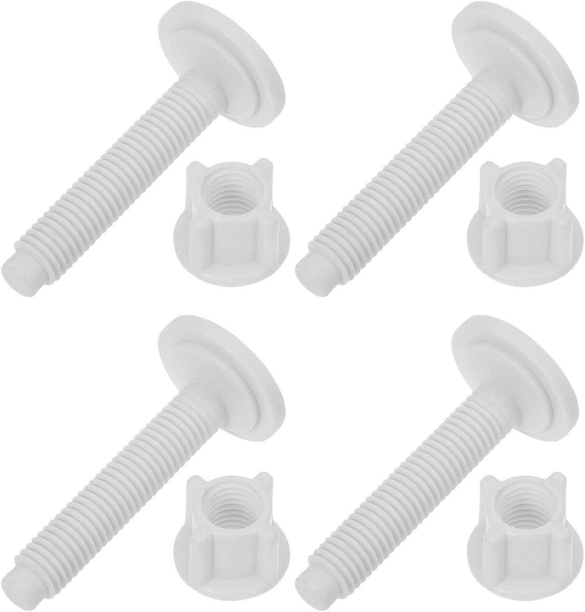 Toiletbril Bevestigingsset - Toiletzitting Schroeven - Toilet Repareren - Universele Pasvorm - 4 Stuks - Wit
