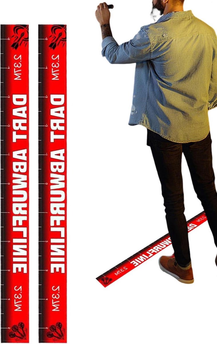 Dart Oche Werpmarker - Vloerlijntape Teenpositie - Dartspel Verbeteren - Herpositioneerbare Tape - 2x 56 x 5 cm - Niet gespecificeerd