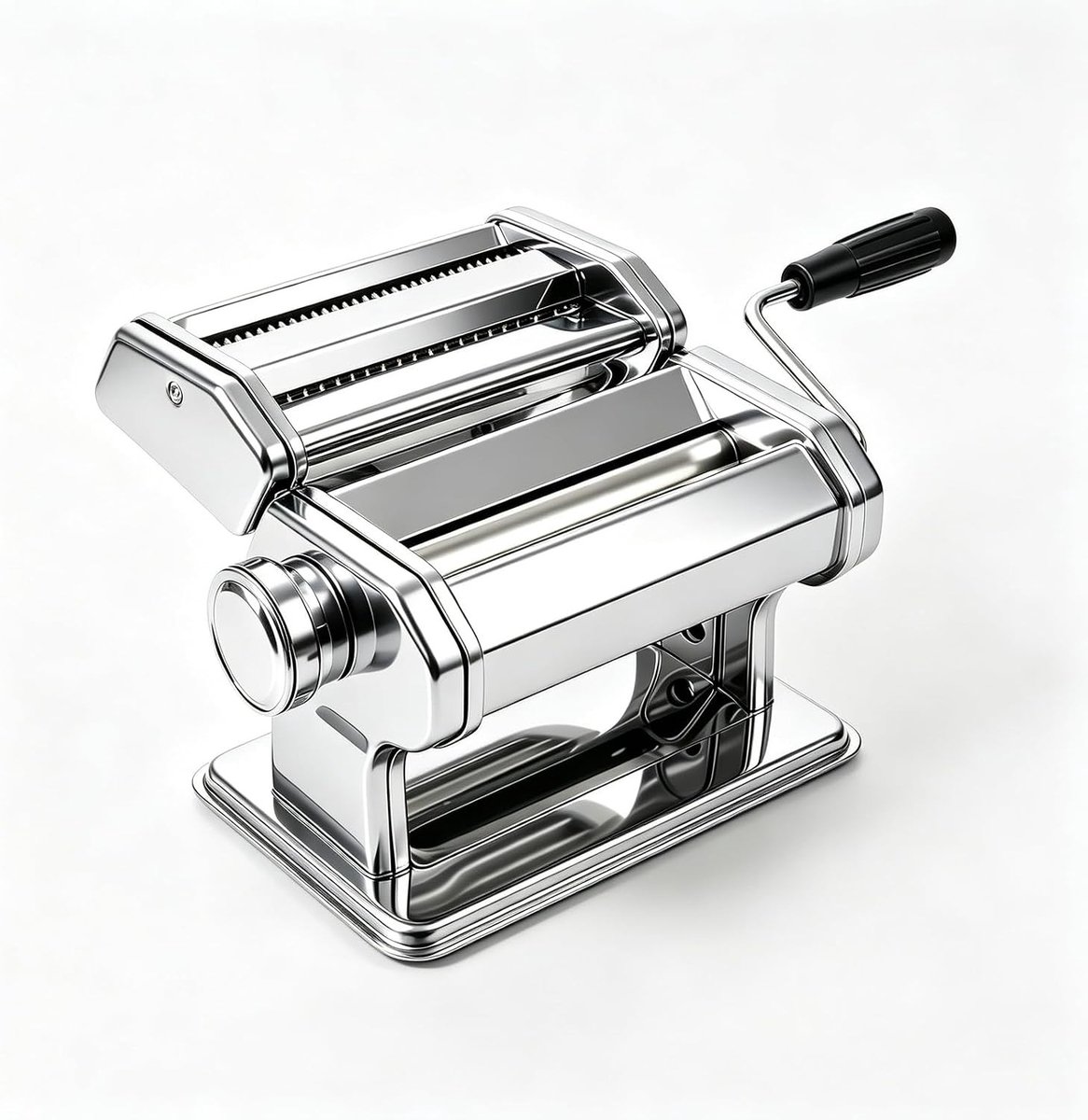 Elektrische pastamachine - Aluminium - 9 Dikte-instellingen en 2 Messen - Handmatige Pasta Roller voor Spaghetti en Lasagne
