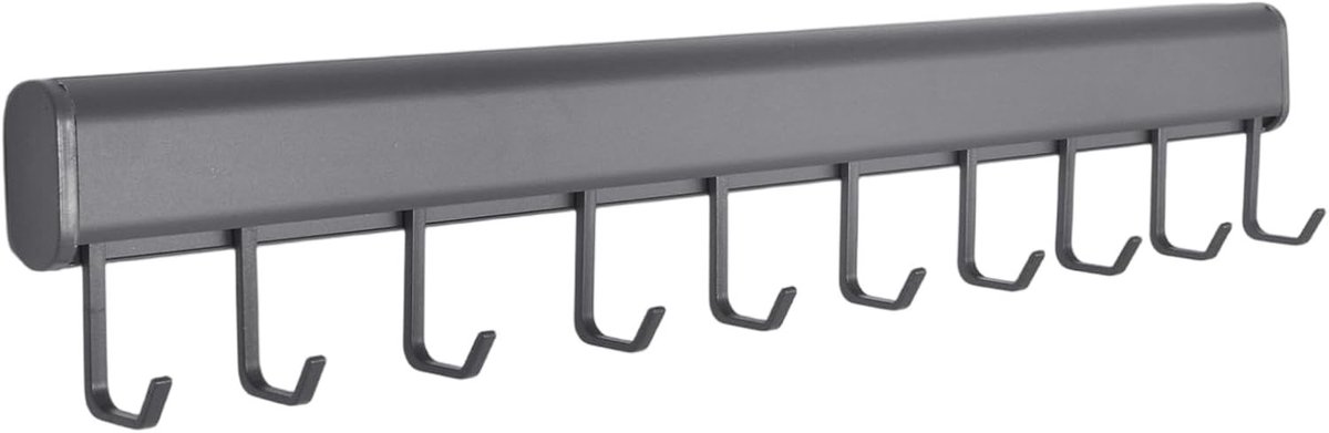 Keukenrek 50cm met 10 haken - Zelfklevend - Sterke wandmontage - Ruimtebesparende organizer - ShopVlot