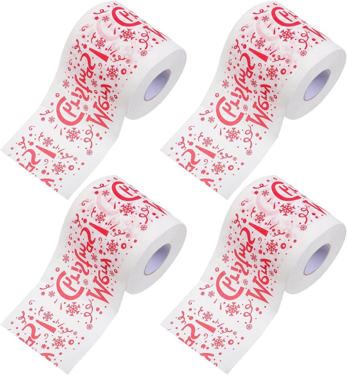 Kerst Toiletpapier - Papieren Servetten - Feestelijke Decoratie - Kerst Thema Patronen - 4 Rollen - Meerkleurig
