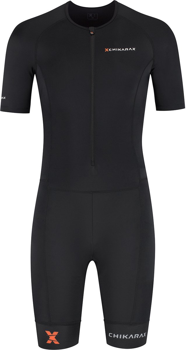 CHIKARAX trisuit - triathlon pak - trisuit korte mouw heren - Katana 1.0 - Zwart - XL