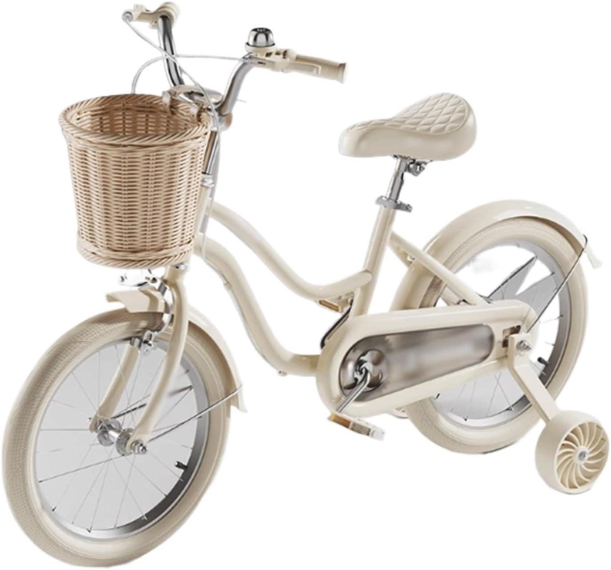 Kinderfiets Peuterfiets Rijfiets Leren Fietsen Dubbele Handrem 14 inch Wit