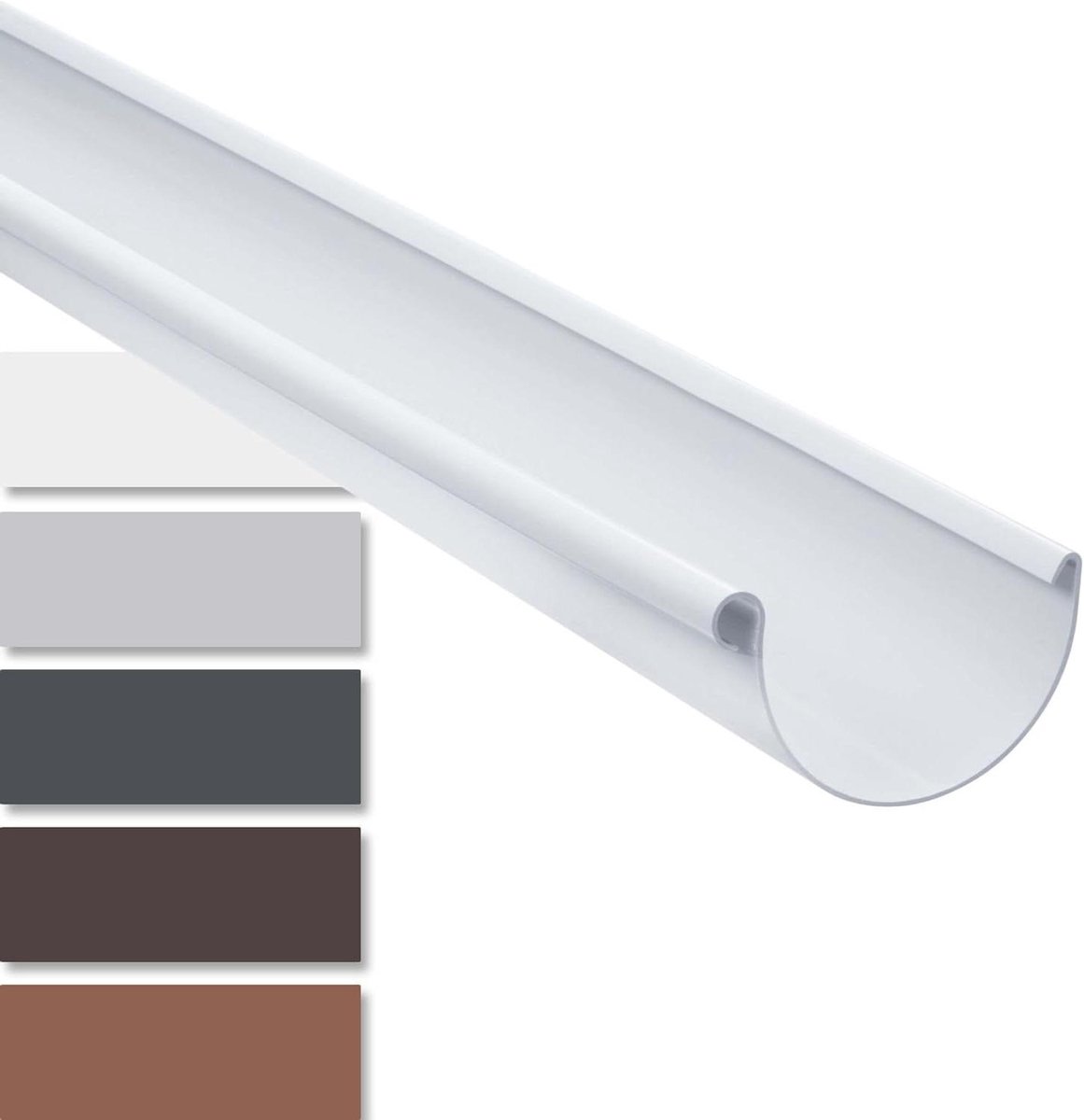 Halfronde Goot - Dakgoot PVC - Regenwater Afvoeren - Weerbestendig Materiaal - 200cm 125mm - Wit