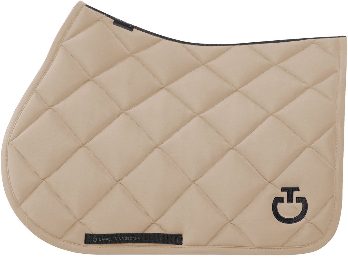 Cavalleria Toscana Diamond Quilted Jersey Zadeldek Jumping Full Beige