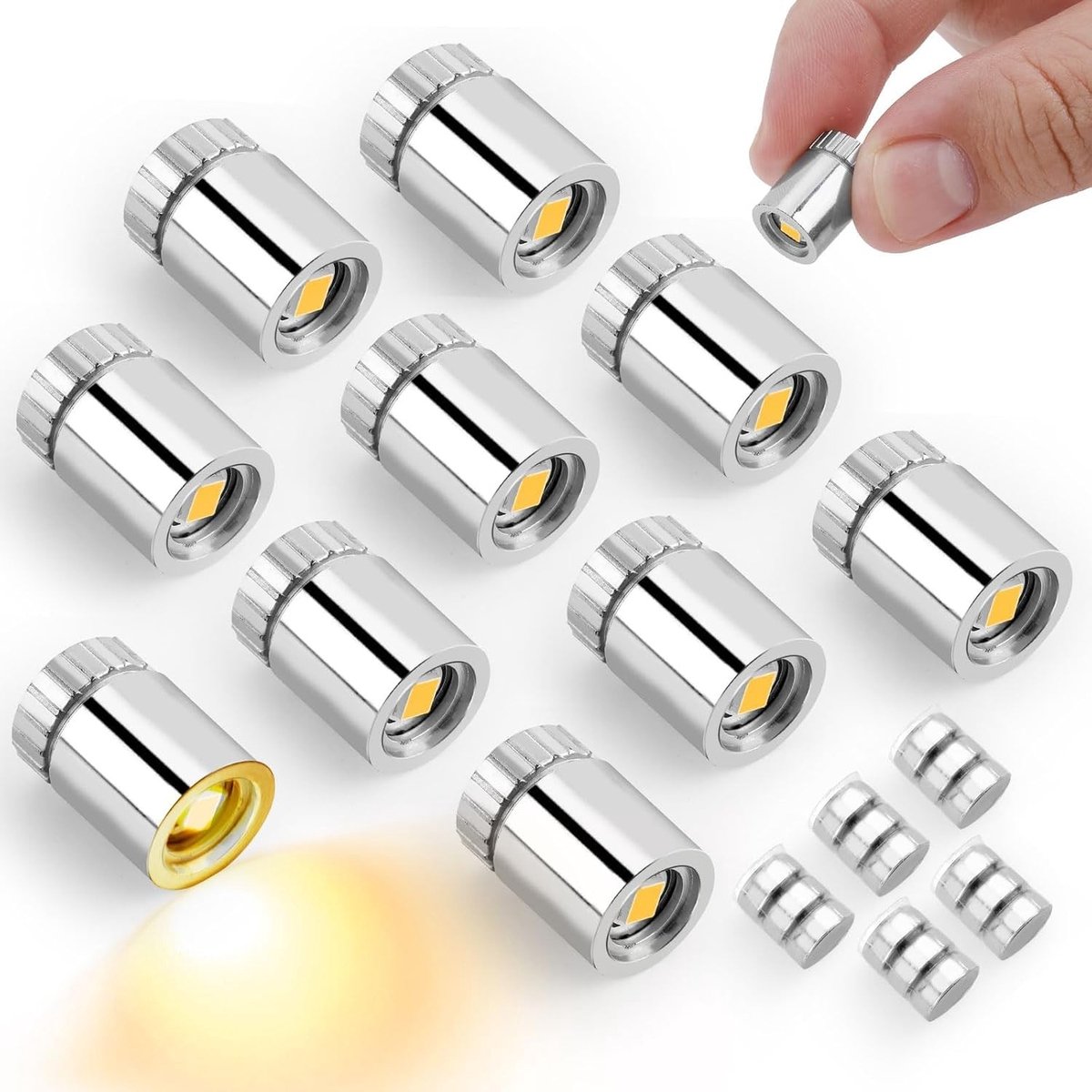 Miniatuur LED Lichten Set van 20 Stuks, Warm Wit Micro LED Verlichting met 10 Extra Batterijen voor Poppenhuizen, DIY Creaties en Feestdecoratie, Klein en Helder voor Miniatuurprojecten