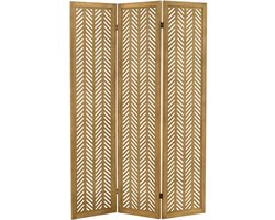 ML-Design Ruimteverdeler kamerscherm 3-delig Kobe opvouwbaar 170x121 cm met paulowniahouten frame paravent, klaar voor gebruik , ruimtebesparend, licht en mobiel, ideaal voor scheiden van ruimtes in woonkamer, slaapkamer en kantoor