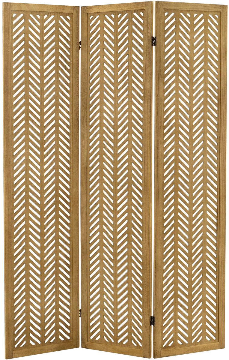 ML-Design | Kobe-kamerscherm, 3-delig, van hout, 170 x 121 cm, bruin, opvouwbaar kamerscherm, scheidingswand voor binnenshuis