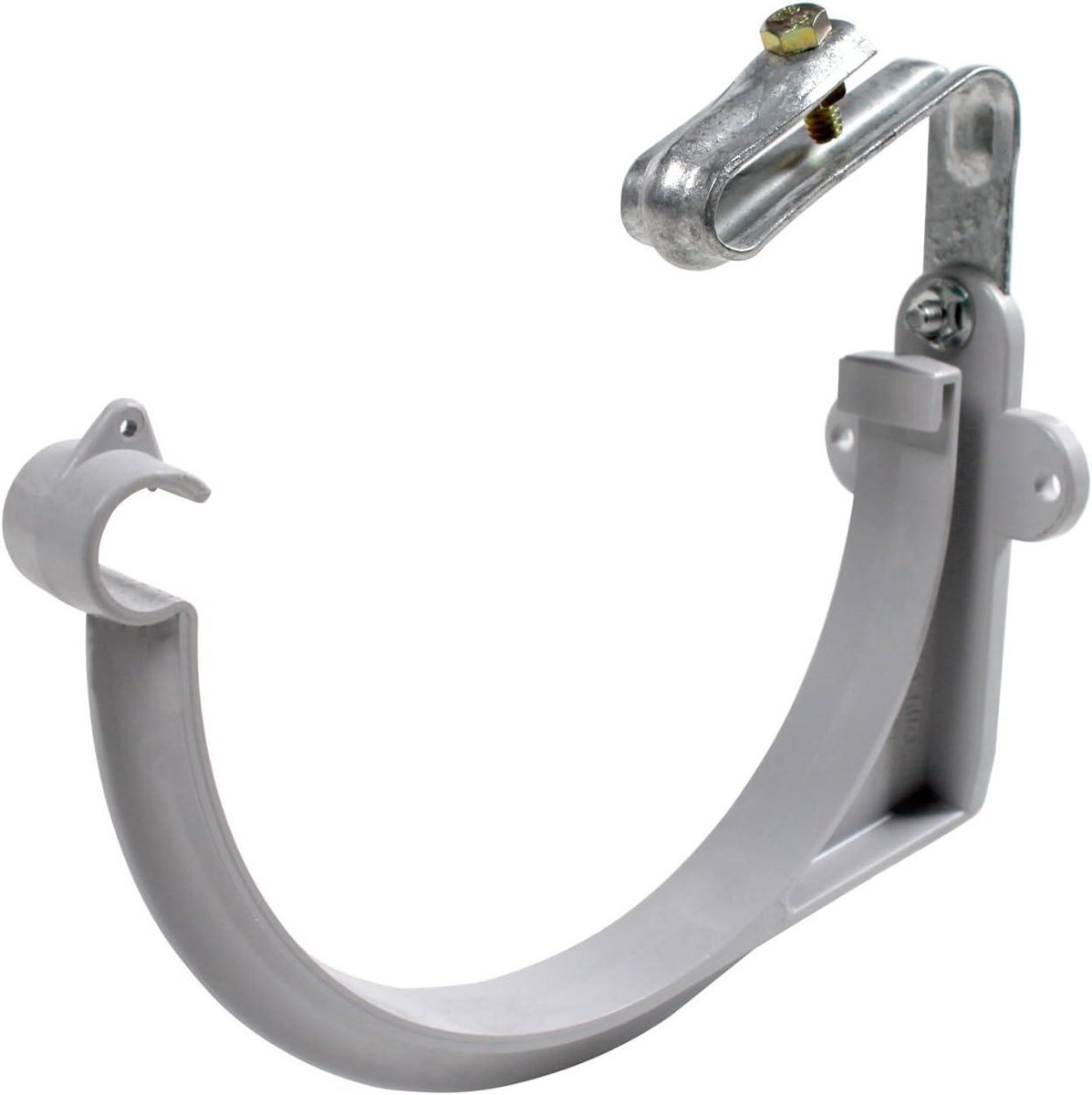 Dakgoot PVC 25 - Halfronde goot - Waterafvoer Dak - Bandhaak gemonteerd - 25 cm - Grijs