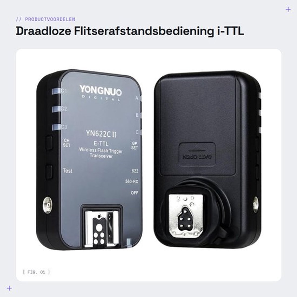 Draadloze Flitserafstandsbediening - i-TTL E-TTL - Synchronisatie tot 1/8000s - Compact en Lichtgewicht - Geschikt voor DSLR - Perf...