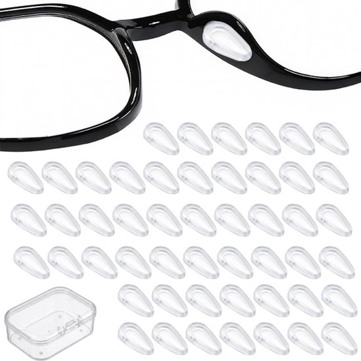 Neuspads Siliconen - 20 Paar Zelfklevend - Antislip Neuskussentjes - Universele Neusvleugels - Optimale Pasvorm 1,6 x 0,8 cm - Hypoallergeen en Comfortabel - Neuskussens