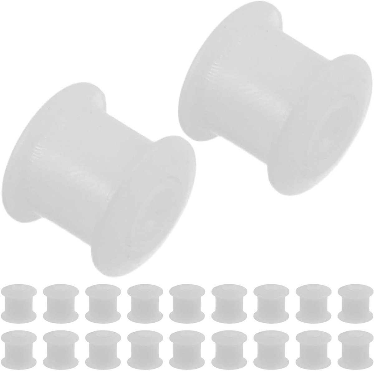 Cassette Aandrukrol As - Transportroller Plastic - Cassette Reparatie - Geluidsarme Bus - 20 stuks - Wit