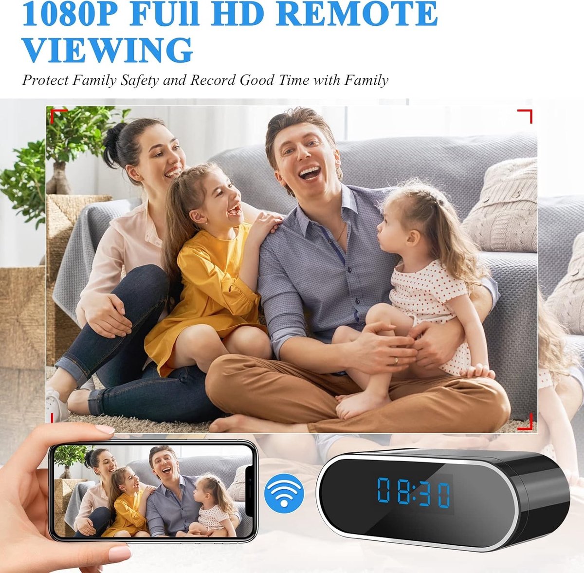 Spycamera - Zwart - Mini Bewakingscamera met Wifi 5G - HD 1080p Draadloze Spionagecamera voor Binnen