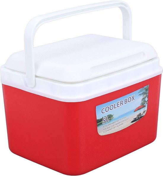 Draagbare Koelbox - Ijsbox Handig - Buitenactiviteiten Genieten - Efficiënte Isolatie - 5 Liter Capaciteit - Rood — afbeelding 5