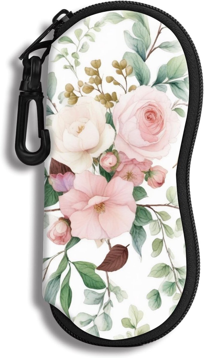 Praktische neopreen etui voor brillen met riemclip voor dames en heren, ideaal voor onderweg