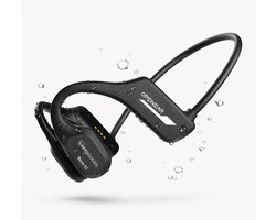 Variogoods Zwemkoptelefoon - Bone Conduction Headphone met MP3 Speler - Bluetooth - IP68 Waterdicht - Open Ear Sport Oortjes - Draadloze Sportkoptelefoon - 6 Uur Batterij - Waterdichte Hardloop Oordopjes - Zwemmen, Hardlopen & Fietsen - Zwart