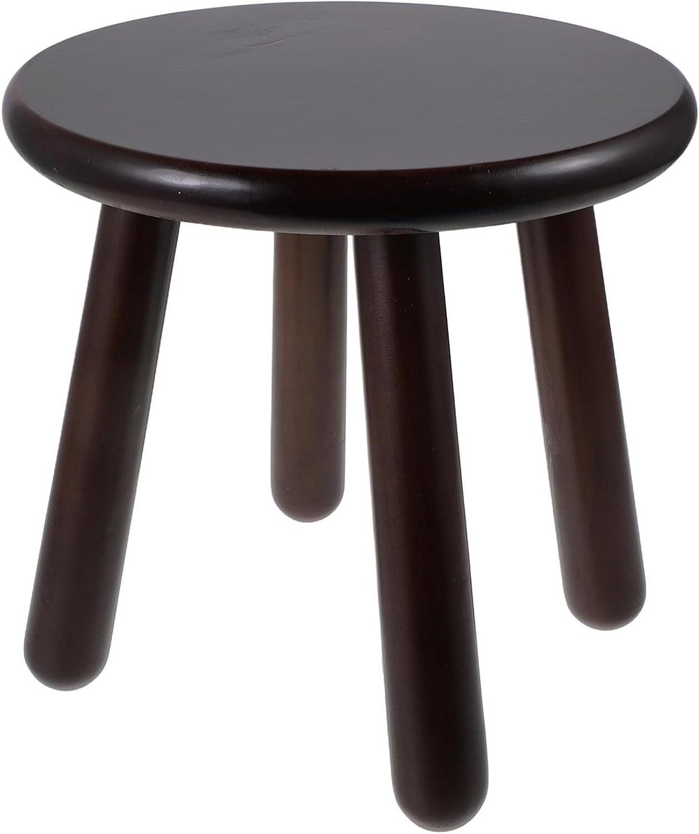 Houten Opstapstoel - Voetensteun Krukje - Planten Decoratie - Massief Houten Constructie - 24 cm Hoog - Bruin