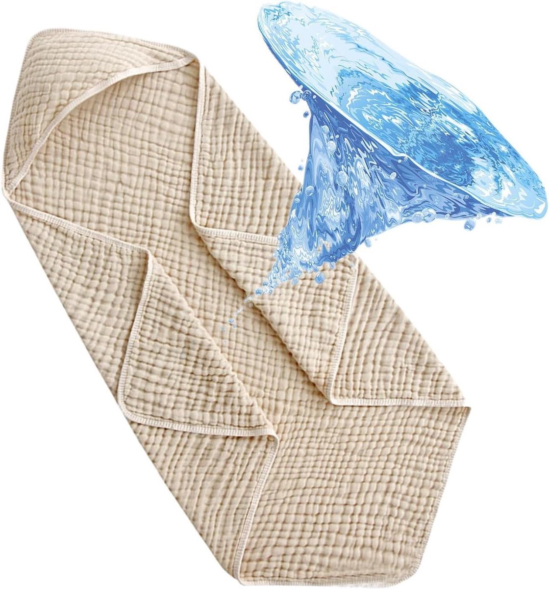 Baby Badjas met Capuchon - Kinder Handdoek Poncho - Na het baden - Sneldrogend Katoen - 89 x 89 cm