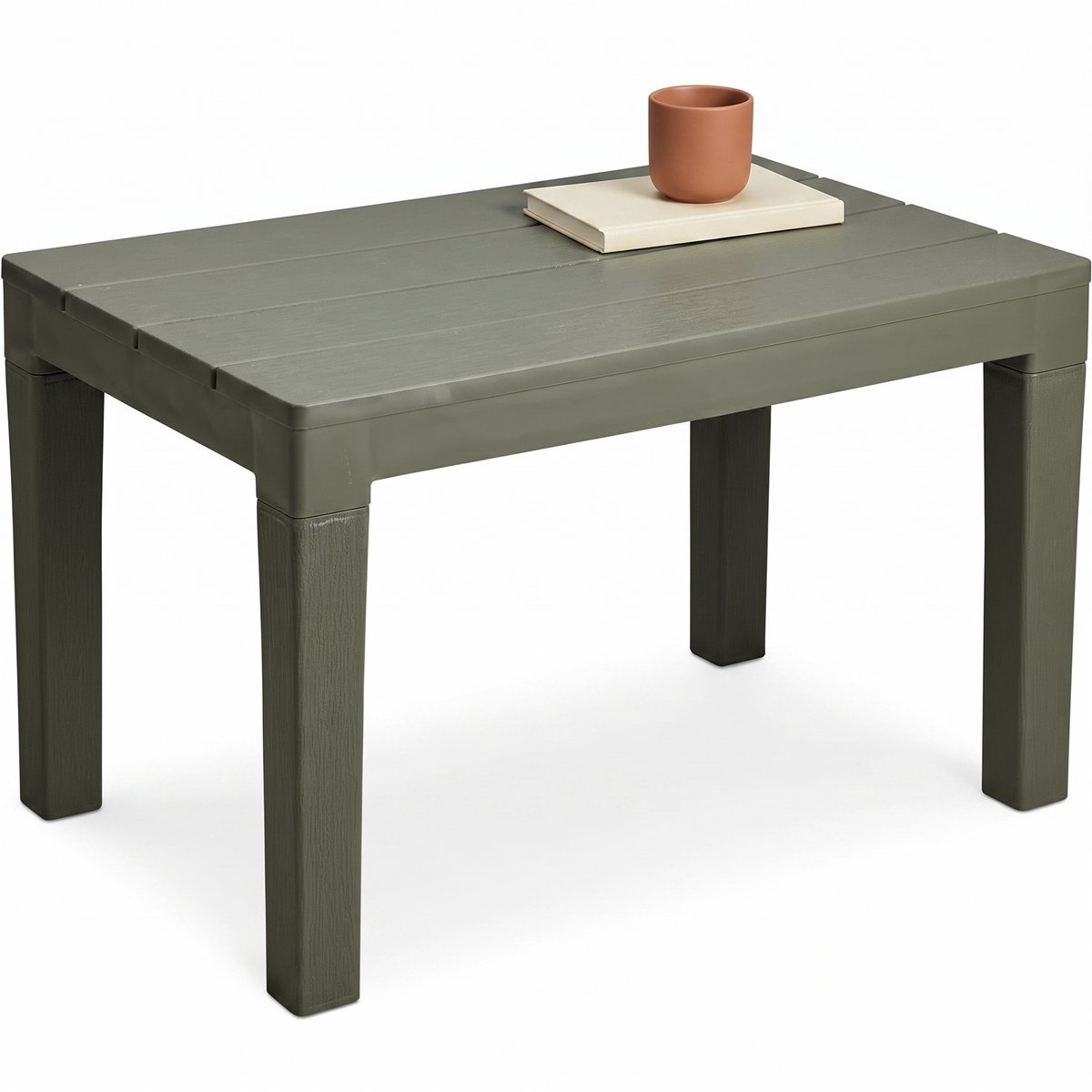 Cheqo® Tuintafel Groen - Bijzettafel Buiten - Tuin Bijzettafel - Kunststof Tuintafel - Balkontafel - Buitentafel - Terrastafel - Salontafel Tuin - Koffietafel Buiten - Campingtafel - Loungetafel - Tuintafeltje - Bijzettafeltje - Tuinmeubel