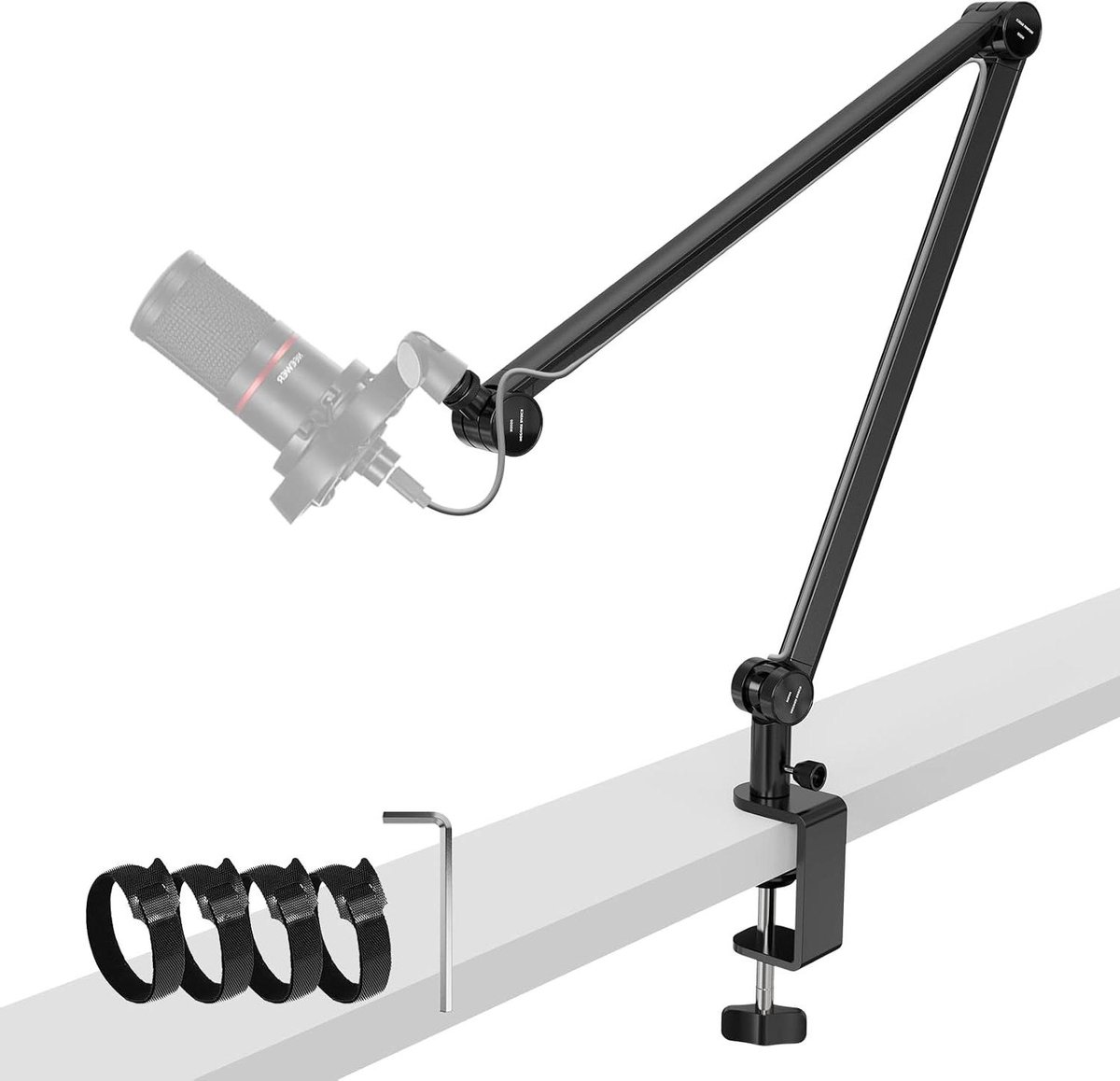 Microfoon Boom Arm - Mic Bureau Stand - Streaming Opnemen - Flexibele Positionering - 31 Inch - Zwart