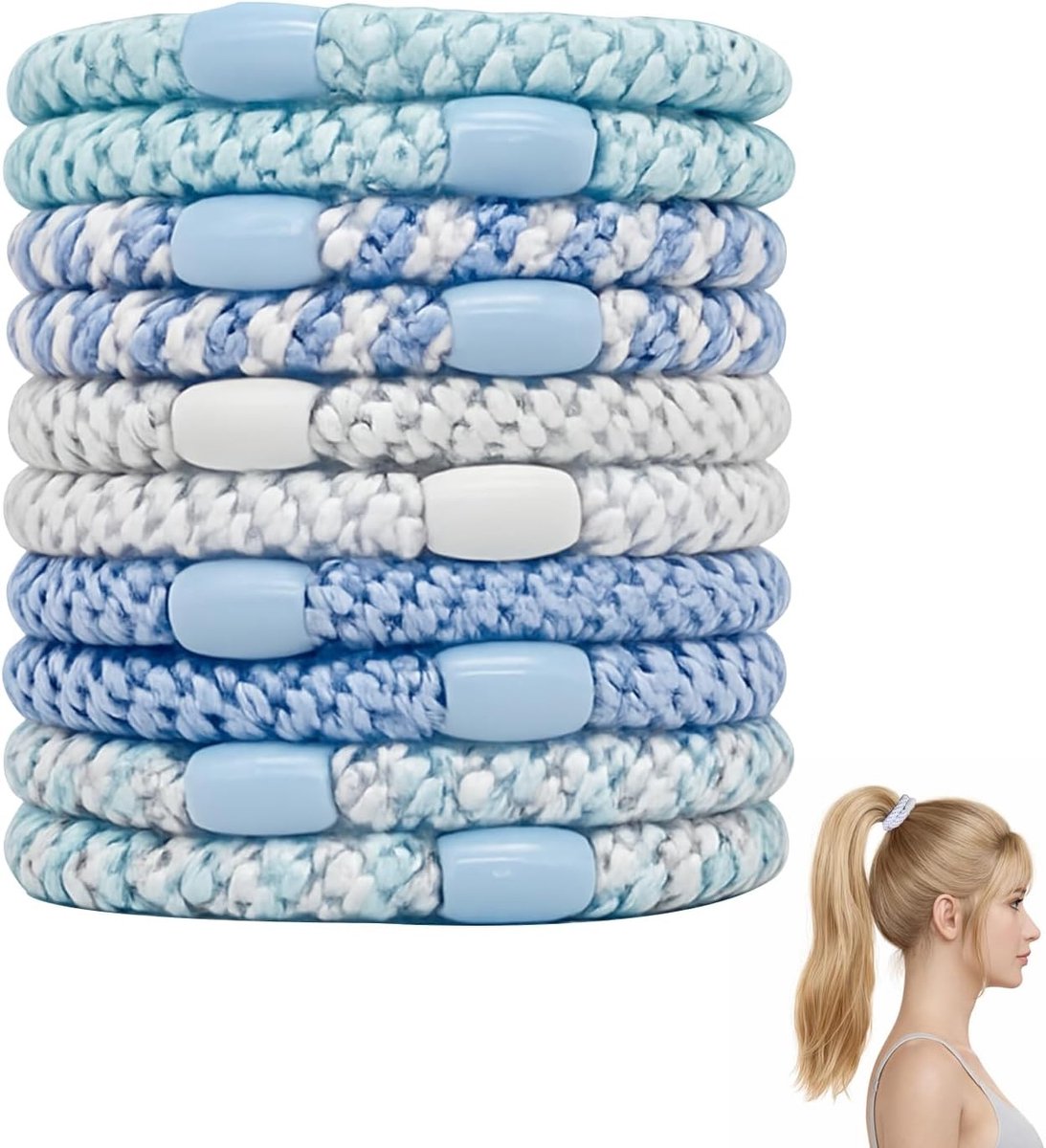 10 stuks zachte, kleurrijke haarelastiekjes voor dames en meisjes, ideaal voor dagelijks gebruik, geschikt voor dun, dik en medium lang haar