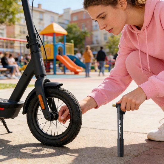 Fietspomp Mini - Luchtpomp Draagbaar - Banden Oppompen - Hogedruk Ontwerp - 25 cm Lengte - Metaal — afbeelding 2