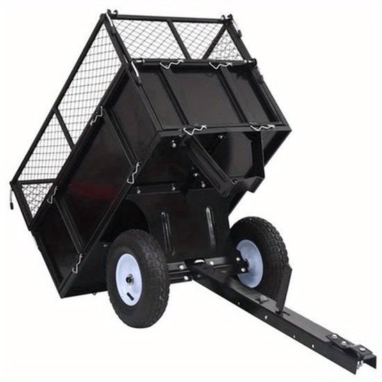 Tuinwagen - Tuinkar - Bolderkar - Transportkar - Tuintrolley - Stevig Stalen Frame - 150 kg Draagkracht - Opblaasbare All-Terrain Wielen - Grote Laadbak 130x52x87 cm - Zwart — afbeelding 2