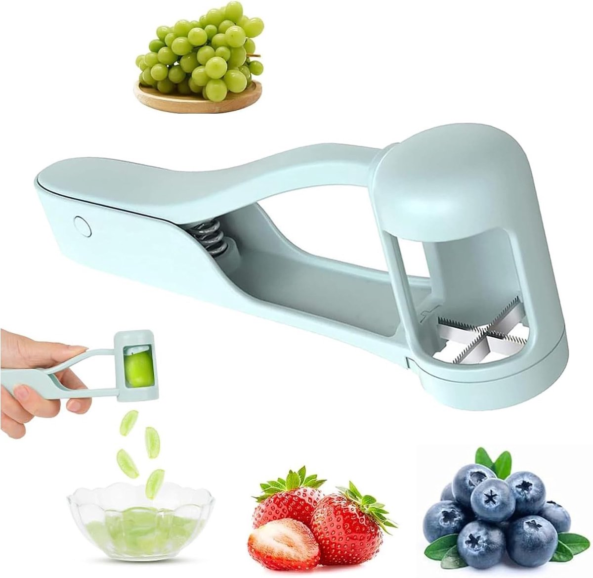 Fruitsnijder - RVS - Compact model met antislip handvat - Voor veilig en snel snijden van fruit en groenten