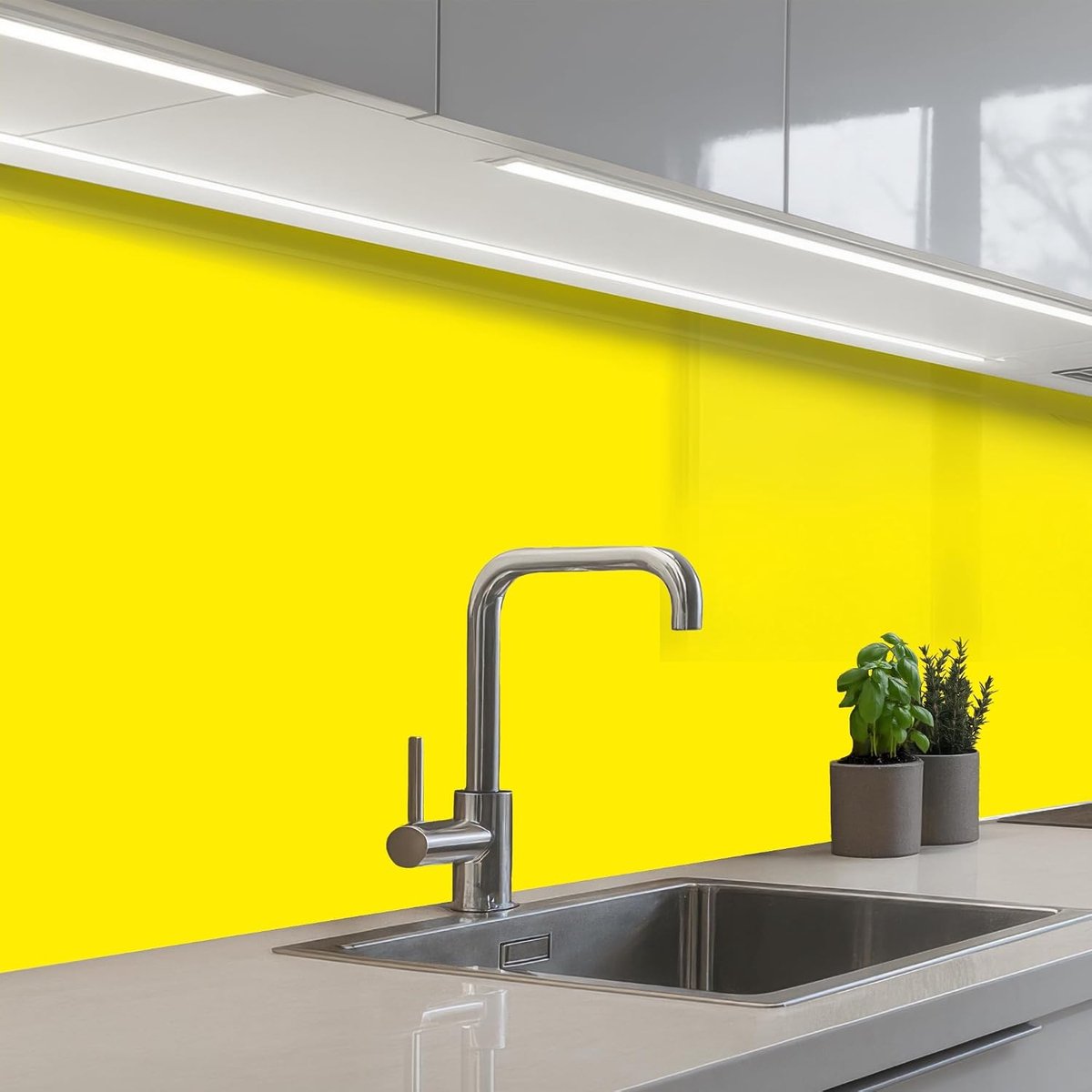 Keukenachterwand 60x300 cm zelfklevend keuken decoratie accessories home kitchen spatscherm Geel - Citroen - Neon - Kleuren