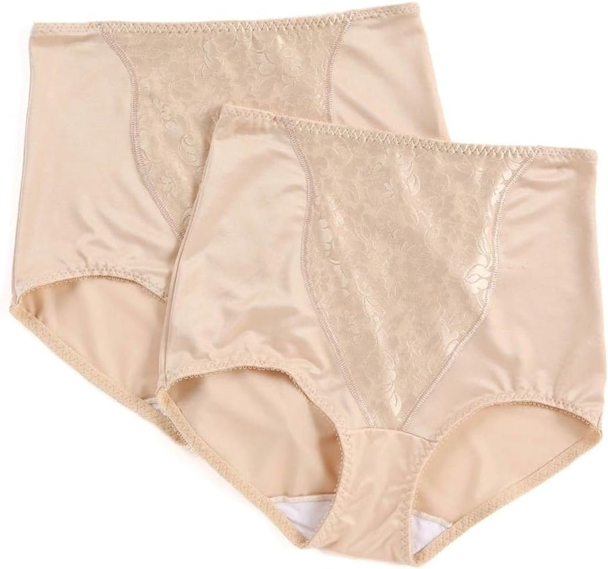 DFX372 Dames shapewear, dubbele ondersteuning, lichte controle, slip met kant fajas, verpakking met 2 stuks