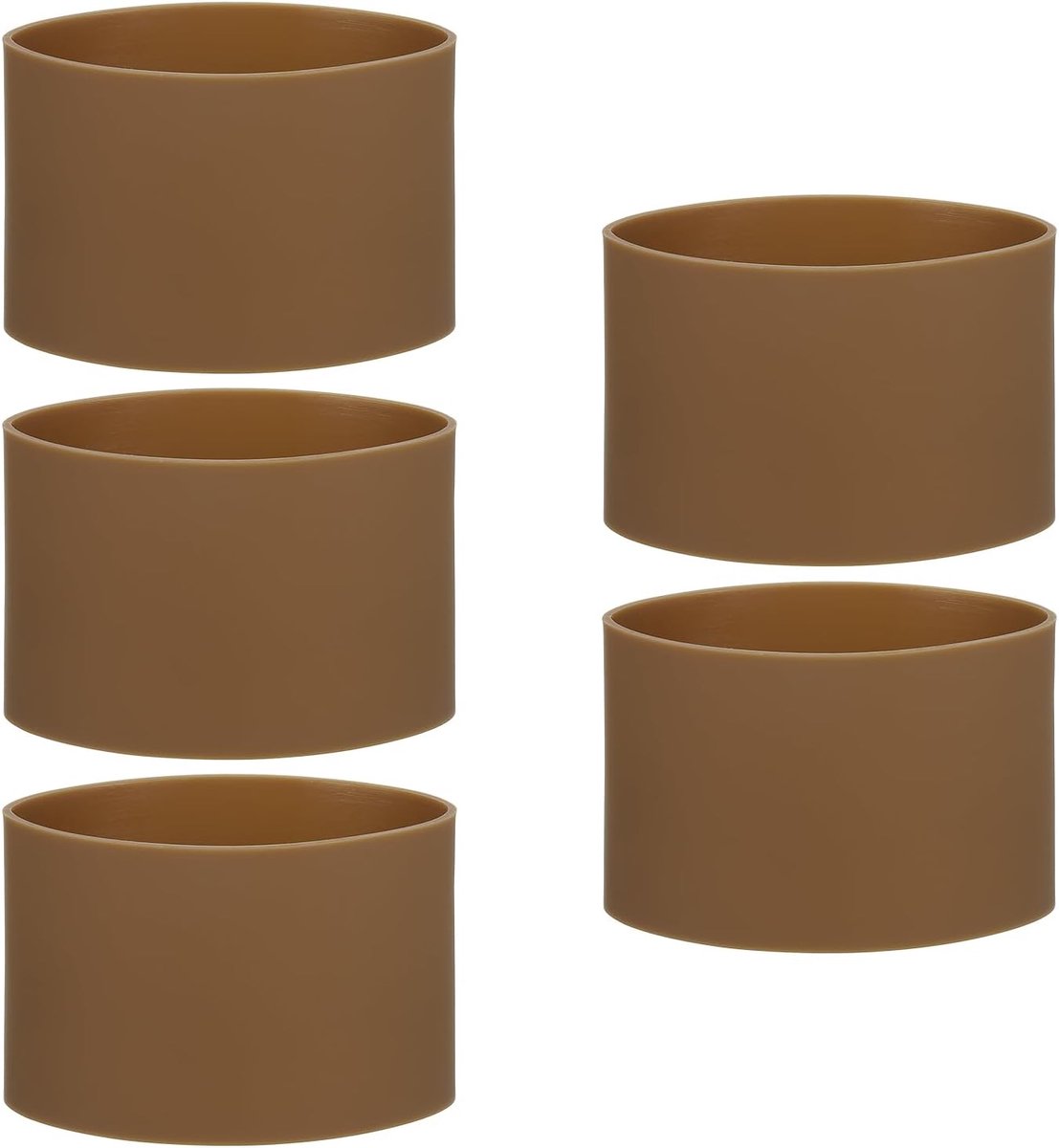 5 stuks kabelbinders van antislip siliconenrubber, 3,39 inch, plat, voor boeken, vallen, kunst, verpakkingspapier, kabelbinders voor kabels, bruin