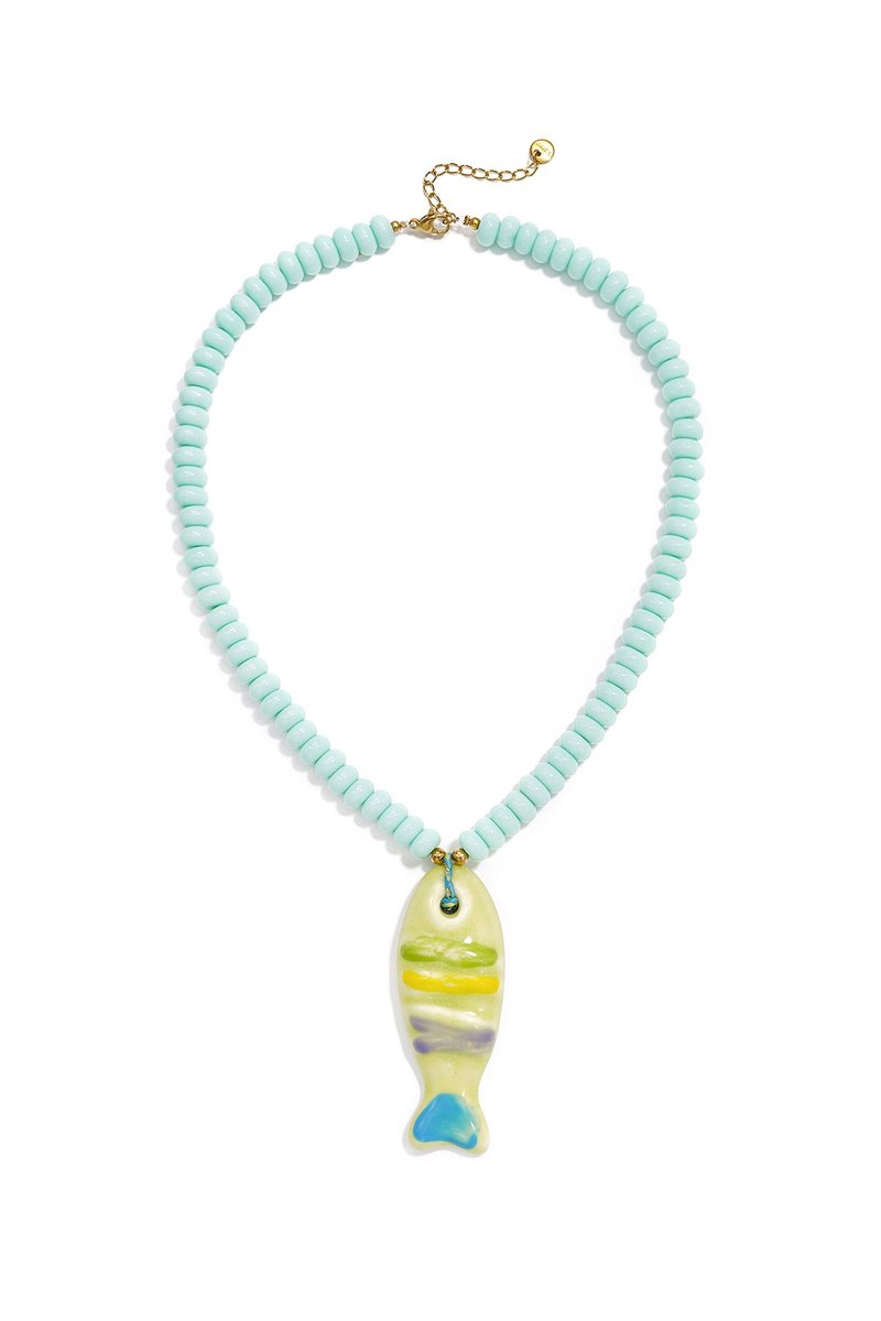 Keramische Kralenketting met Vismotief – Vacation / Beach Romantic Series - Licht Groen