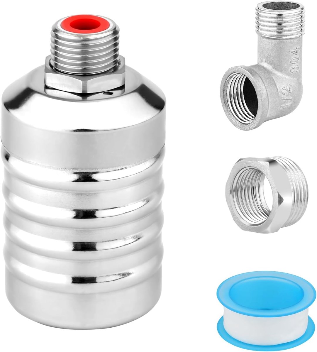 Vlotterklep, 1,3cm 2cm Draad RVS Waterniveauregeling Vlotterklep Geen Elektriciteit Nodig Controle Vlotterklep voor Watertank Zwembad Watertoren