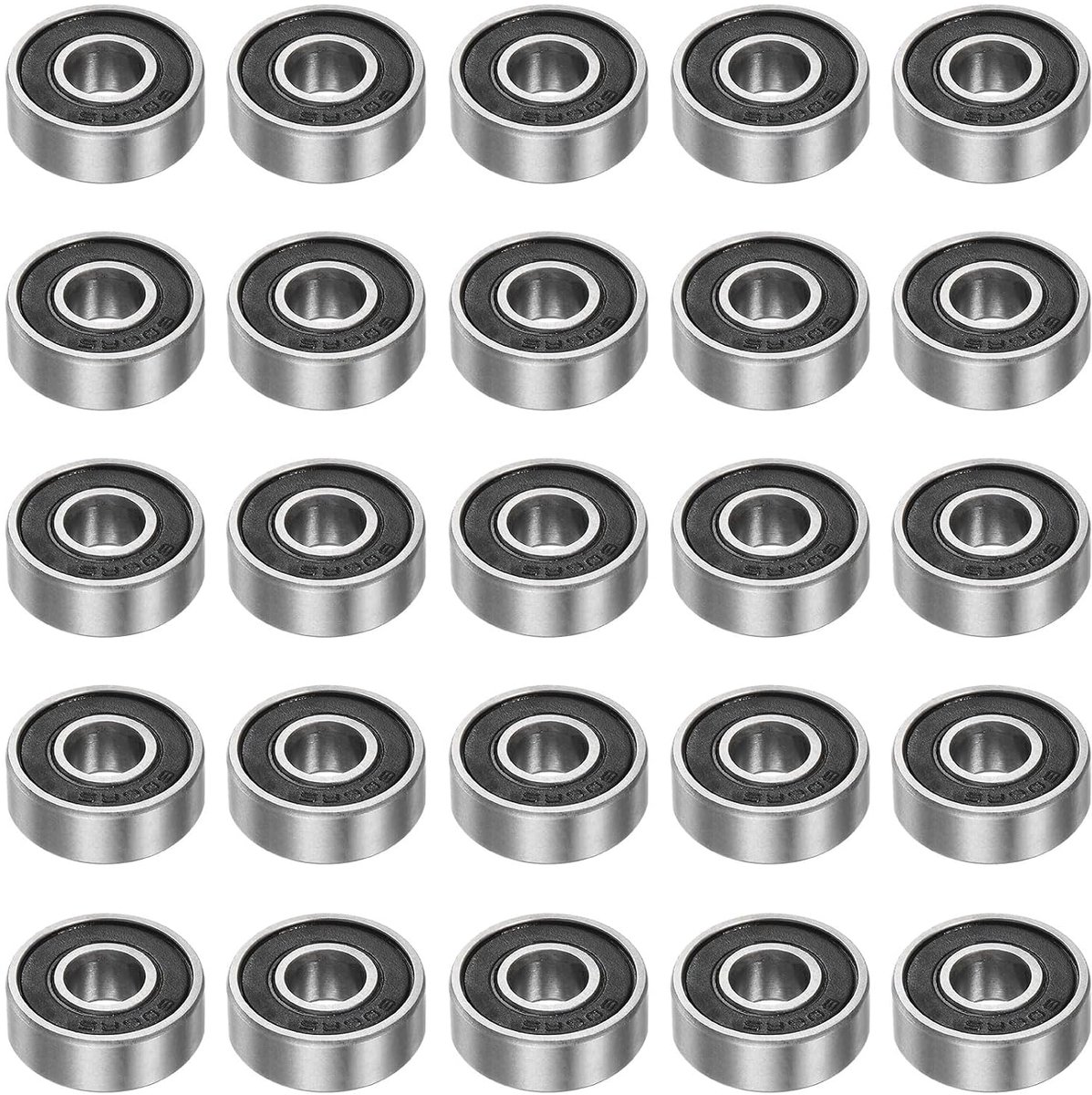 25 stuks 606-2RS diepe groefkogellagers 6 mm boring 17 mm AD 6 mm dik hoog koolstofstaal dubbele afdichting Z2 voor motoren