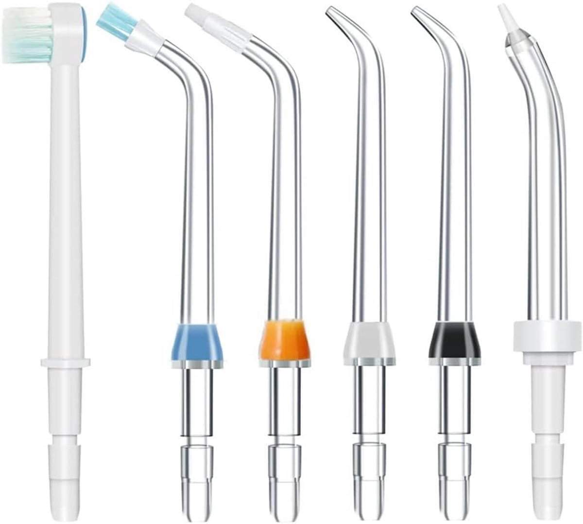 6 stuks Orale Irrigator Sproeiers Set Vervangende Jettip Kit Accessoires Compatibel met Waterpik Waterflosser WP-100/WP-250/WP-300/WP-450/WP-560/WP-660/WP-811/WP-900/Flycat FC168