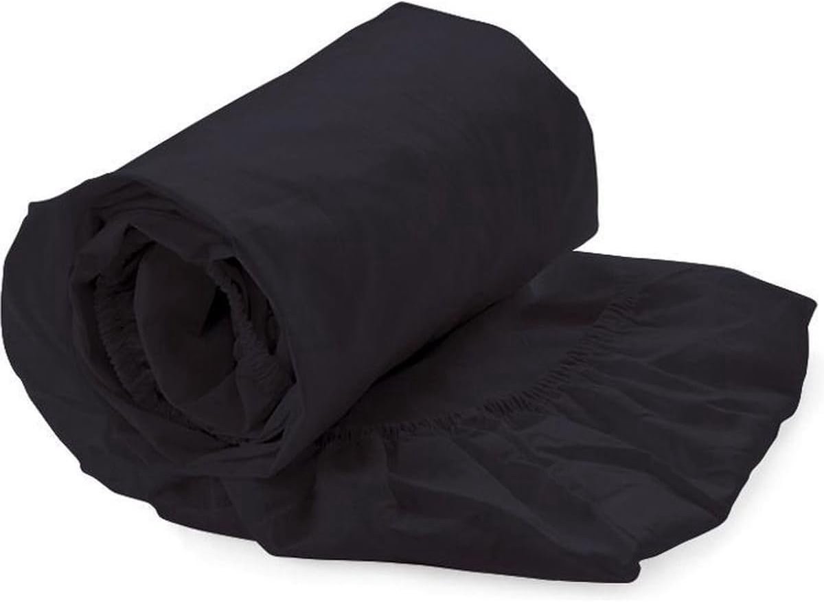Hoeslaken Percal Katoen - Topdekmatras Zwart - 90x200