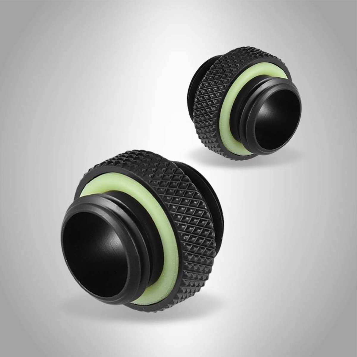 2 stuks G1/4" schroefdraadfitting adapterconnector, G1/4 mannelijk naar mannelijk verlengstuk voor computerwaterkoelsysteem zwart kort